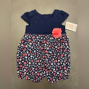 Carter's Navy and Pink Floral Romper
